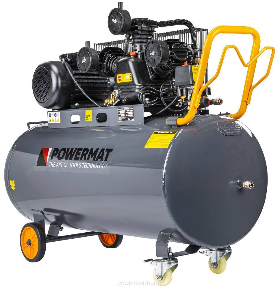 Compresor monofazat 200L, 3000W, 3 pistoane, 650 l/m PM-KO-200T-230V , Powermat , PM1307