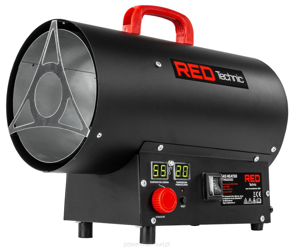 Incalzitor pe gaz tip tun cu LCD 25kW , Redtechnic RTNGG0120
