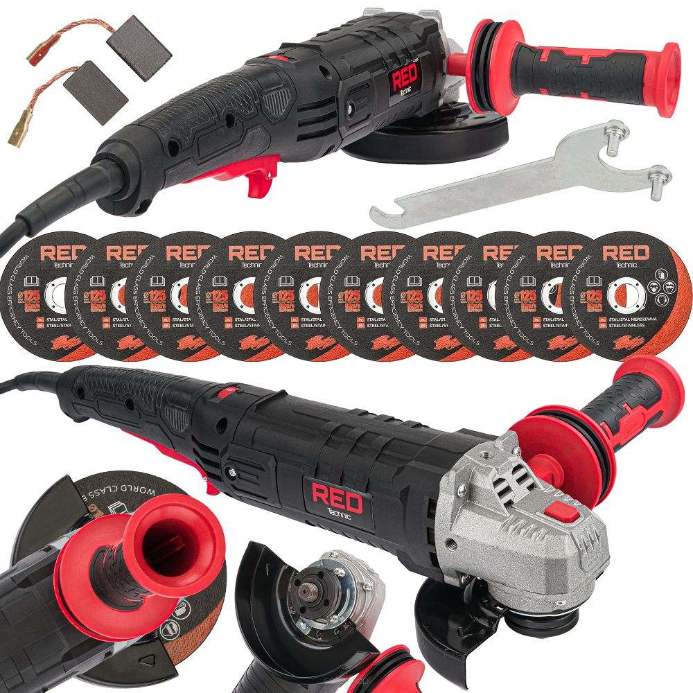Polizor unghiular cu variatie reglabila , 125 mm , 1500 W , Red Technic RTSZK0069