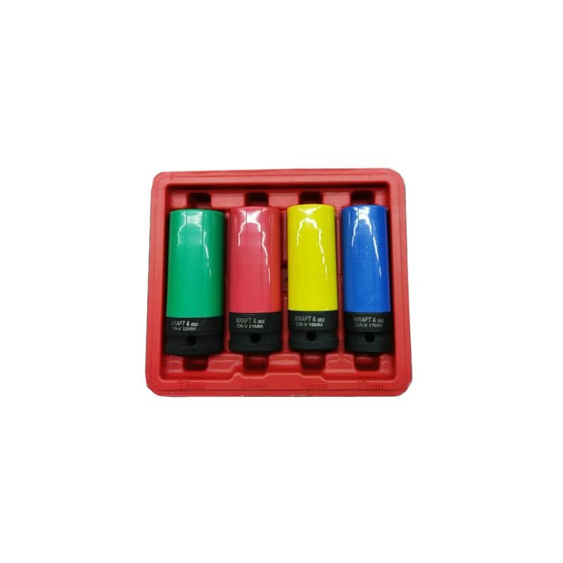 Trusa tubulare de impact 4 buc 1/2" L 79, Kraft&Dele KD11751