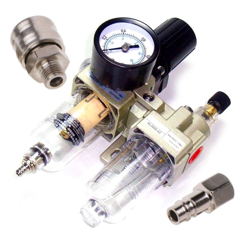 Reductor de presiune aer compresor cu filtru apa si lubrificator, Kraft&Dele KD1496