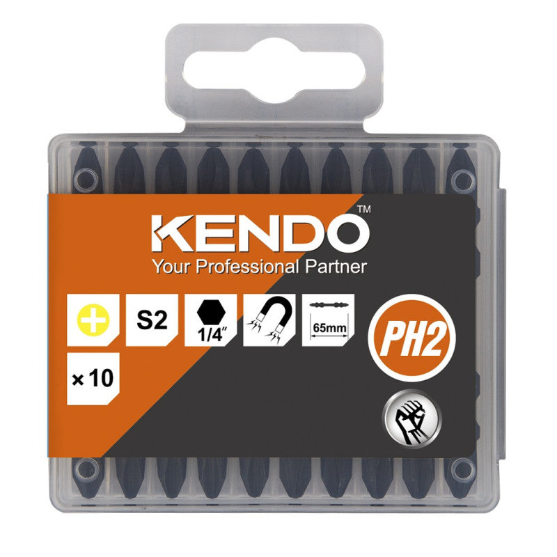Set 10 Biti De Surubelnita Cu Impact, Cap Dublu, Ph2 * 65mm