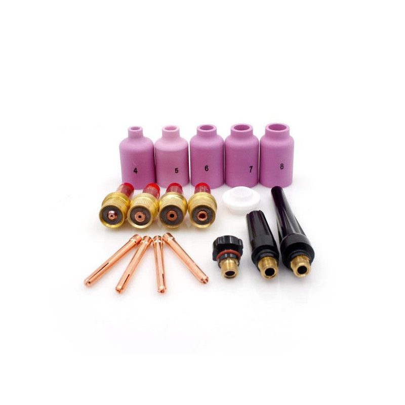 Set Echipare Pistolet Tig-wig Cu Lentile De Gaz (17 Accesorii)