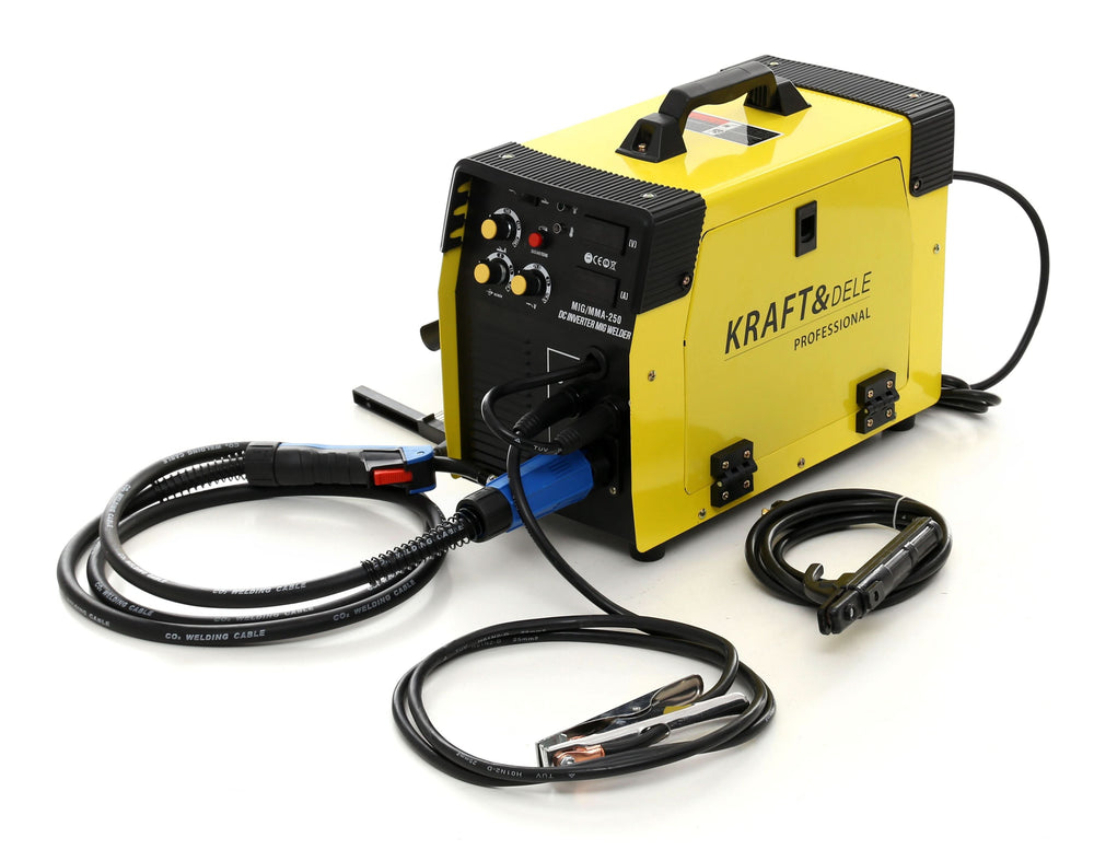 Aparat de sudura MMA/Mig-Mag 250A, galben , Kraft&Dele KD1836