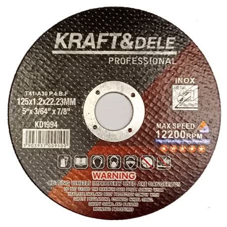 Disc debitat metal 1,2x22,23 mm, 125 mm, 25 buc Kraft&Dele KD1994