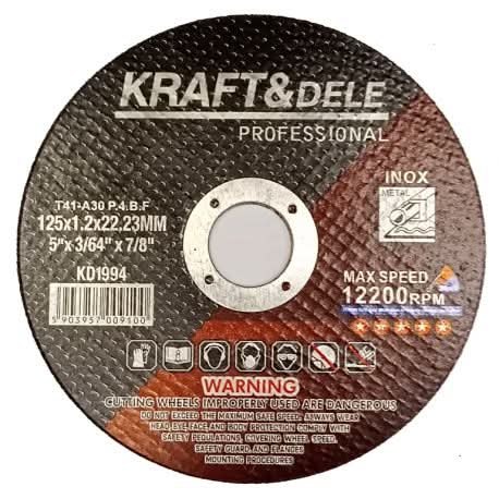 Disc debitat metal 1,2x22,23 mm, 125 mm, 25 buc  Kraft&Dele KD1994