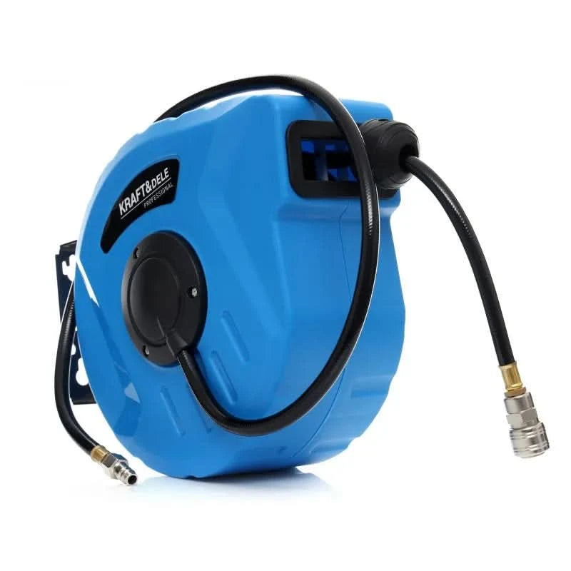 Furtun pneumatic cu tambur cu conector rapid: 1/4" Presiune: 8 bar/24 bar 20m , Kraft&Dele KD1461