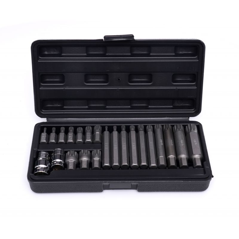 Trusa set bit spline stelate M4-M18 , 22 piese scurte lungi , Kraft&Dele KD10539